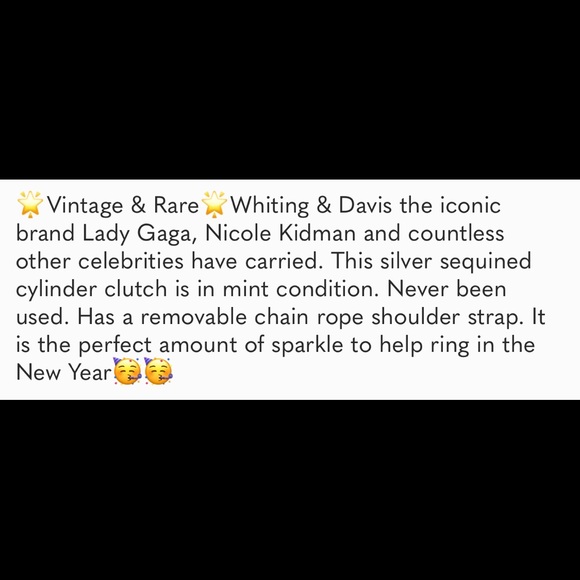 ๐HP๐๐VERY RARE STUNNING WHITING & DAVIS SEQUIN MESH CYLINDER BAG CLUTCH๐ - Picture 9 of 9